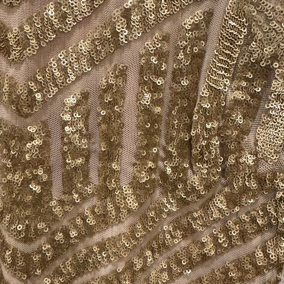 Dress the Population Gold Long Sleeve Sequin Dress holiday new years stretchy-M - Picture 4 of 11